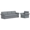 vidaXL Ensemble de Canap&eacute;s 2 pc Gris clair tissu