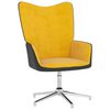 vidaXL Chaise de d&eacute;tente et repose-pied Jaune moutarde Velours et PVC