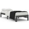 vidaXL Cadre de lit Gris Bois massif 75x190 cm Petit simple