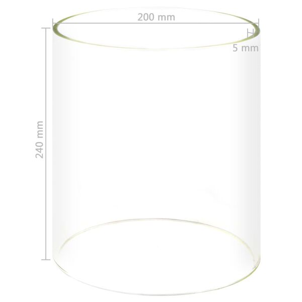 vidaXL Cylindre en verre pour réchaud à hot-dog 200 x 240 mm