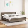vidaXL Sommier &agrave; lattes de lit avec matelas Taupe 180x200 cm Tissu