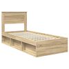 vidaXL Cadre de lit avec matelas Chêne Sonoma 75 x 190 cm Pin massif