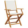 vidaXL Chaises de jardin pliantes lot de 8 tissu et bois massif