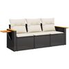vidaXL Salon de jardin 3 pcs avec coussins noir r&eacute;sine tress&eacute;e