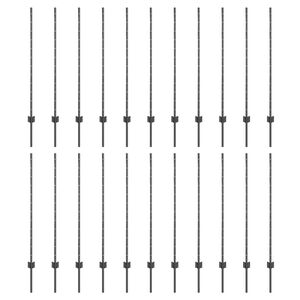 vidaXL Poteau de cl&ocirc;ture. 22 pcs Gris 160 cm Acier