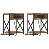 vidaXL Cabinet de chevet 2 pi&egrave;ces Ch&ecirc;ne fum&eacute; 41 x 31 x 51 cm