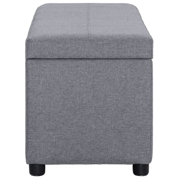 vidaXL Banc avec compartiment de rangement 116 cm Gris clair Polyester
