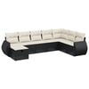 vidaXL Salon de jardin 8 pcs avec coussins noir r&eacute;sine tress&eacute;e