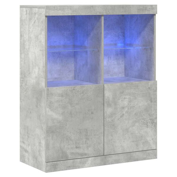 vidaXL Buffet gris b&eacute;ton 81x37x100 cm bois d'ing&eacute;nierie