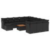 vidaXL Salon de jardin avec coussins 13 pcs noir r&eacute;sine tress&eacute;e