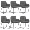 vidaXL Chaises de salle &agrave; manger 6 pc Velours Gris fonc&eacute;