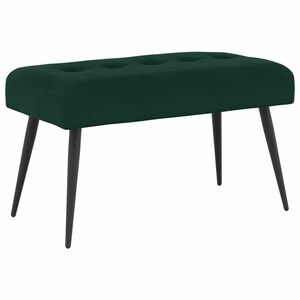 vidaXL Banc avec capitonnage bouton Vert fonc&eacute; 80 x 40 x 46 cm Velours