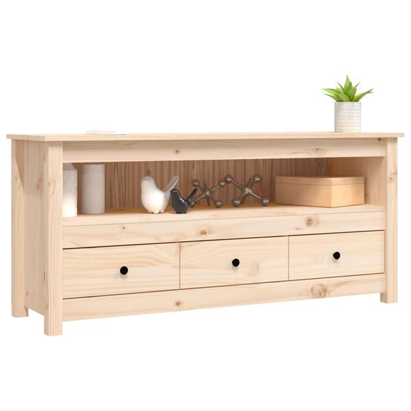 vidaXL Meuble TV 114x35x52 cm Bois de pin massif