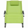 vidaXL Chaise longue avec oreiller Vert Textil&egrave;ne