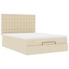 VidaXL Cadre de lit ottoman avec matelas cr&egrave;me 140x200 cm tissu