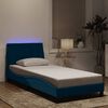 vidaXL Cadre de lit avec LED sans matelas Hanko bleu 90x190 cm velours