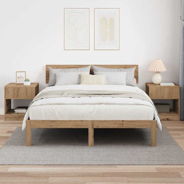 vidaXL Table d'appoint 2 pcs Ch&ecirc;ne artisanal 40,5 x 40 x 45 cm