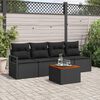 vidaXL Ensemble de canapé de jardin avec coussin 5 pcs Noir polyrotin