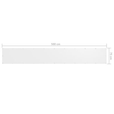 vidaXL Écran de balcon Blanc 75x500 cm Tissu Oxford