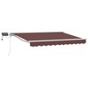 vidaXL Cadre de store manuel avec LEDs Marron et blanc 3 x 2 m