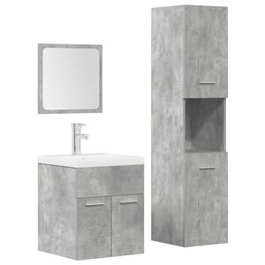 vidaXL Ensemble de meubles de salle de bain 4 pcs gris b&eacute;ton