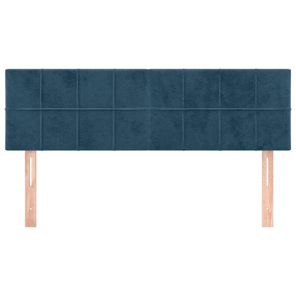vidaXL T&ecirc;tes de lit Bleu fonc&eacute; 144 x 5 x 78/88 cm Velours