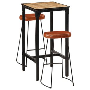 vidaXL Ensemble de bar 3 pcs bois de manguier brut massif et m&eacute;tal