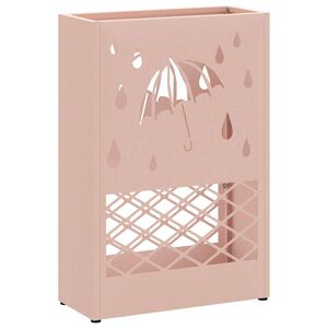 vidaXL Stand de Parapluie de Pluie Rose 28 x 12 x 41 cm Acier