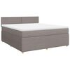 vidaXL Sommier &agrave; lattes de lit avec matelas Taupe 180x200 cm Tissu