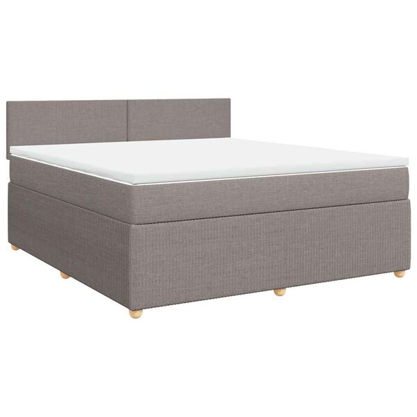 vidaXL Sommier &agrave; lattes de lit avec matelas Taupe 180x200 cm Tissu