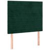 vidaXL T&ecirc;te de lit &agrave; LED Vert fonc&eacute; 90x5x118/128 cm Velours