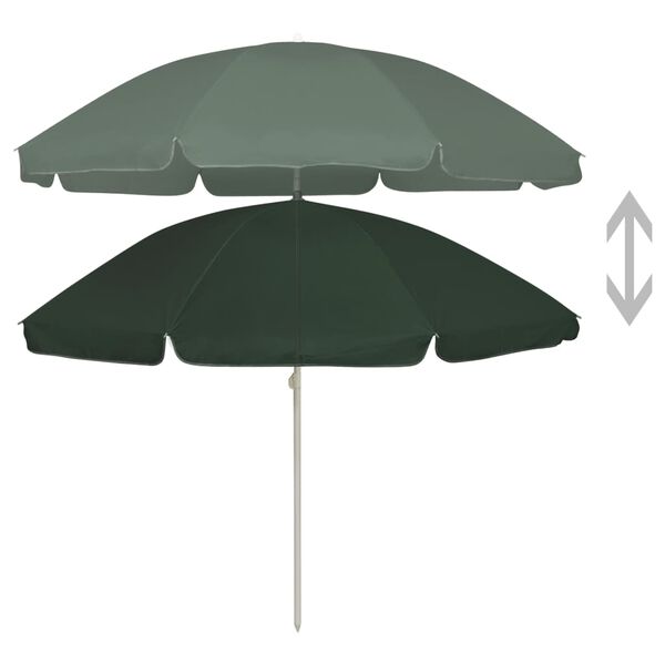 vidaXL Parasol de plage vert 240 cm