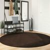 vidaXL Tapis de surface Rond HUARTE Marron &Oslash; 200 CM Polyester