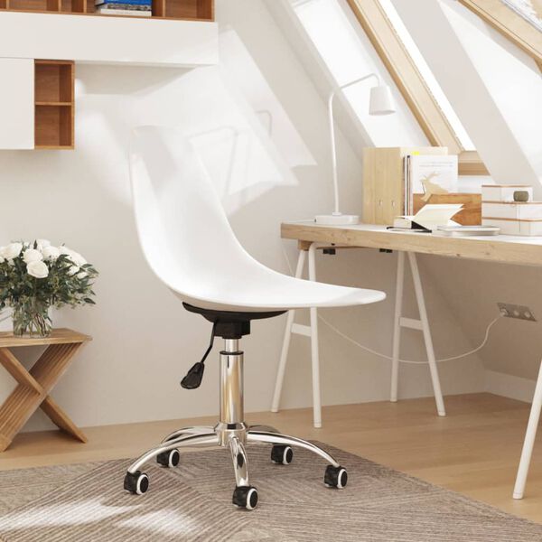 vidaXL Chaise de bureau pivotante Blanc PP