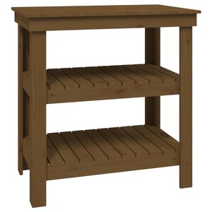 vidaXL Banc de travail Marron miel 78,5x50x80 cm Bois de pin massif