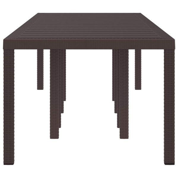 vidaXL Table de jardin pour repas Marron 300 x 100 x 73 cm polyrotin