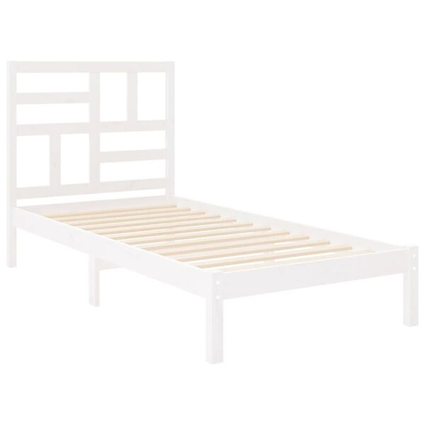 vidaXL Cadre de lit sans matelas blanc bois massif 75x190 cm