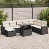 vidaXL Salon de jardin 9 pcs avec coussins noir r&eacute;sine tress&eacute;e