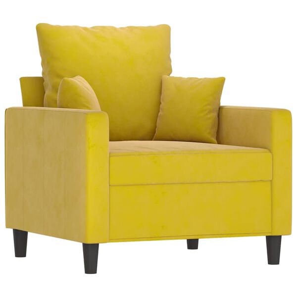 vidaXL Fauteuil avec repose-pied jaune 60 cm velours