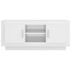 vidaXL Meuble TV blanc brillant 102x35x45 cm bois d'ing&eacute;nierie