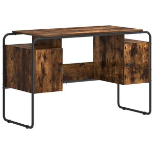 vidaXL Bureau avec rangement Ch&ecirc;ne fum&eacute; 120 x 50,5 x 75,5 cm