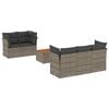 vidaXL Salon de jardin 6 pcs avec coussins gris r&eacute;sine tress&eacute;e