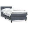 vidaXL Sommier &agrave; lattes de lit et matelas gris fonc&eacute; 90x210 cm velours