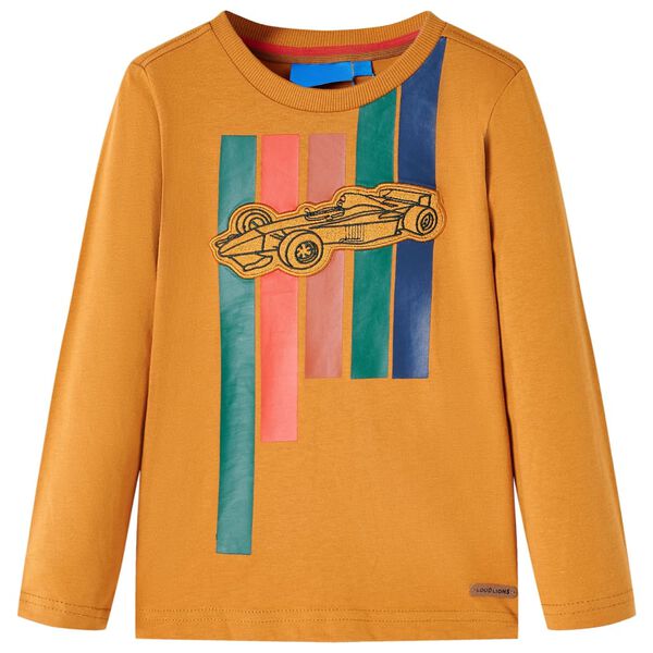 T-shirt enfant manches longues ocre foncé 92