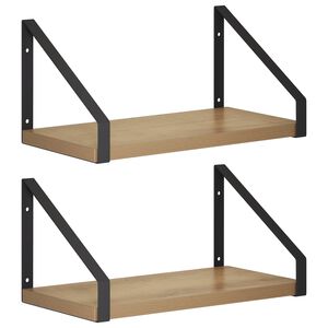 vidaXL &Eacute;tag&egrave;res Murales 2 pc Ch&ecirc;ne artisanal 30 x 16 x 15,5 cm