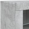 vidaXL Buffet avec lumières LED gris béton 162x37x67 cm
