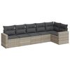 vidaXL Salon de jardin 6 pcs avec coussins gris clair r&eacute;sine tress&eacute;e