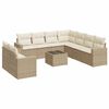 vidaXL Salon de jardin avec coussins 10 pcs beige r&eacute;sine tress&eacute;e