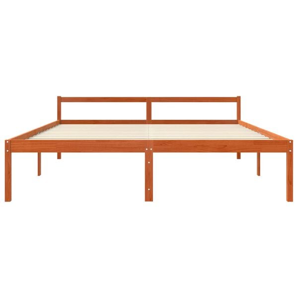 vidaXL Cadre de lit Cire marron 200 x 200 cm Bois de pin massif