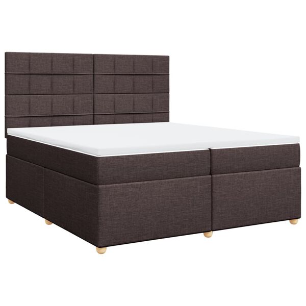 vidaXL Sommier &agrave; lattes de lit avec matelas Marron fonc&eacute; 200x200 cm